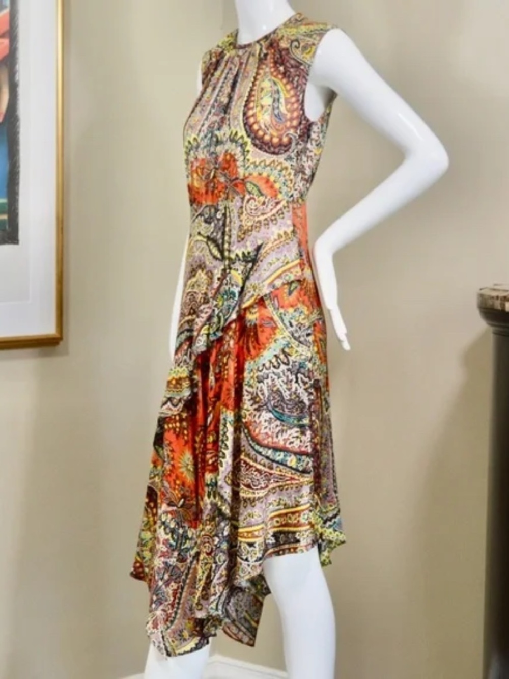 🇮🇹 ETRO Silk Paisley Print Midi Dress – Size 2 – Made in Italy - Picture 14 of 14